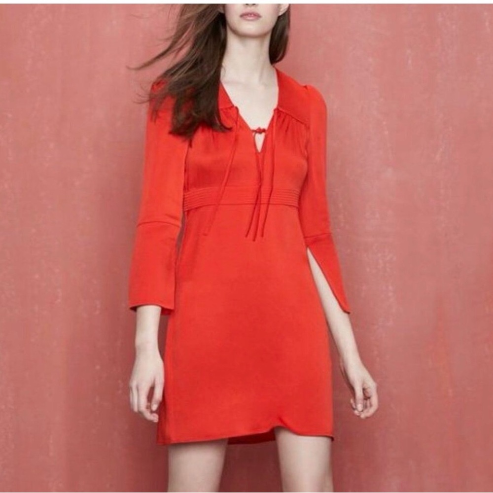 Maje Rahon Satin Mini Dress in Rouge
Size 3 US‎ Large